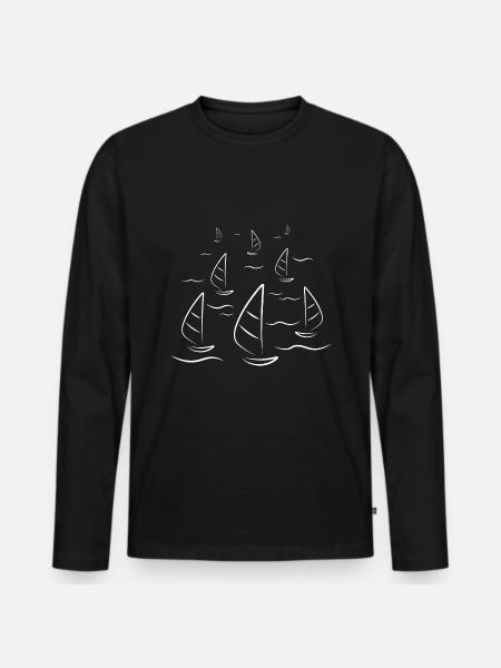 régates - T-shirt manches longues Premium bio Homme - noir