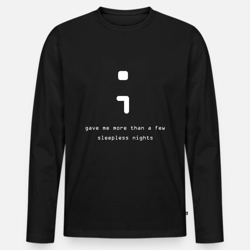 Semikolon Programmierer - Männer Premium Bio Langarmshirt - Schwarz