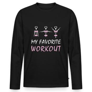 Girls' night out sparkling wine - Men's Premium Organic Long Sleeve Shirt - black - Front - Nico (187cm)