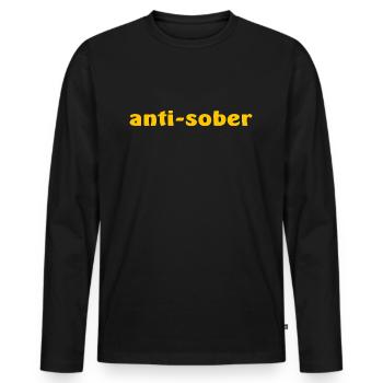 Anti Nüchtern Lustig - Männer Premium Bio Langarmshirt - Schwarz - Vorne - Nico (187cm)