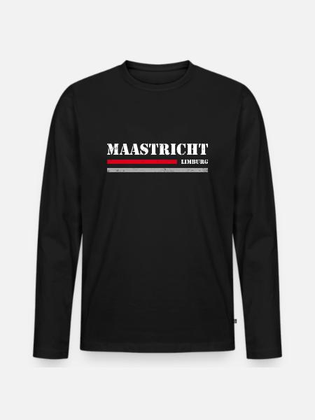 Maastricht - Männer Premium Bio Langarmshirt - Schwarz