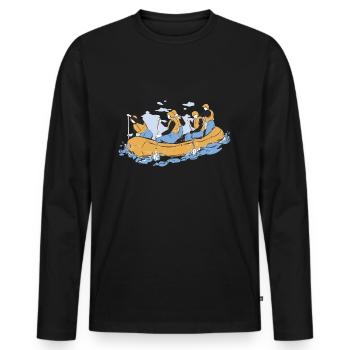 Tenue d’équipe de rafting pour les équipes de navigation de plaisance en montagne - T-shirt manches longues Premium bio Homme - noir - Devant - Nico (187cm)