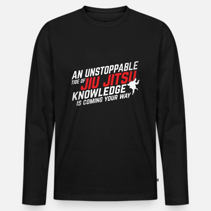 BJJ Jiu Jitsu - Männer Premium Bio Langarmshirt - Schwarz