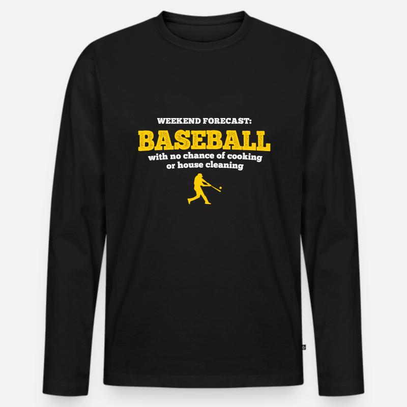 Baseball - Männer Premium Bio Langarmshirt - Schwarz
