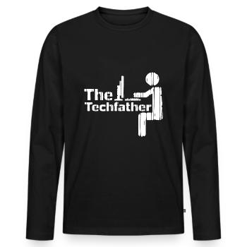 Computer science dad - Men's Premium Organic Long Sleeve Shirt - black - Front - Nico (187cm)