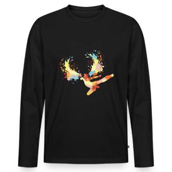 Kung Fu - T-shirt manches longues Premium bio Homme - noir - Devant - Nico (187cm)