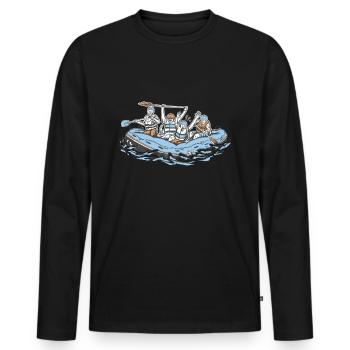 Tenue d’escouade de rafting pour les équipes de navigation de plaisance dans les montagnes - T-shirt manches longues Premium bio Homme - noir - Devant - Nico (187cm)