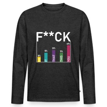 Fuck statistics - Men's Premium Organic Long Sleeve Shirt - heather anthracite - Front - Nico (187cm)