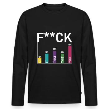 Fuck statistiques - T-shirt manches longues Premium bio Homme - noir - Devant - Nico (187cm)