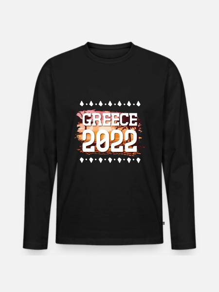 Greece 2022 - Men's Premium Organic Long Sleeve Shirt - black