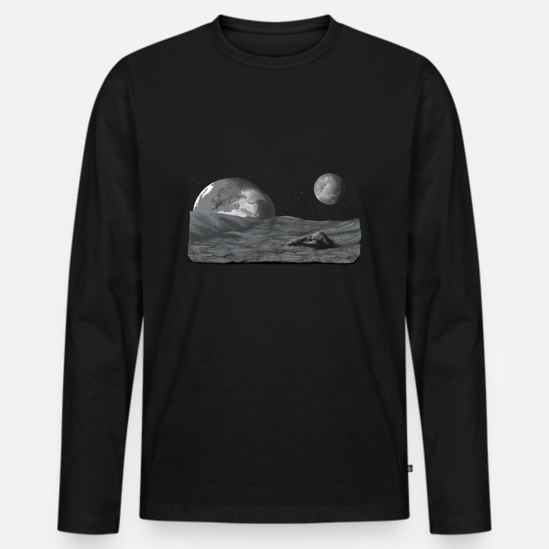 Weltall - Männer Premium Bio Langarmshirt - Schwarz