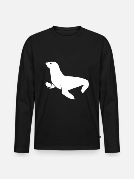 seal animal - Men's Premium Organic Long Sleeve Shirt - black