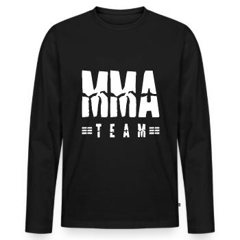 L’équipe MMA - T-shirt manches longues Premium bio Homme - noir - Devant - Nico (187cm)