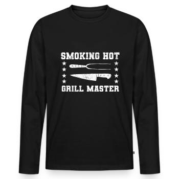 Smoking Hot Grill Master Grillkoch - Männer Premium Bio Langarmshirt - Schwarz - Vorne - Nico (187cm)