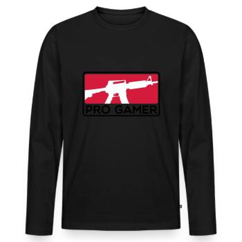 M4 PRO GAMER - Men's Premium Organic Long Sleeve Shirt - black - Front - Nico (187cm)