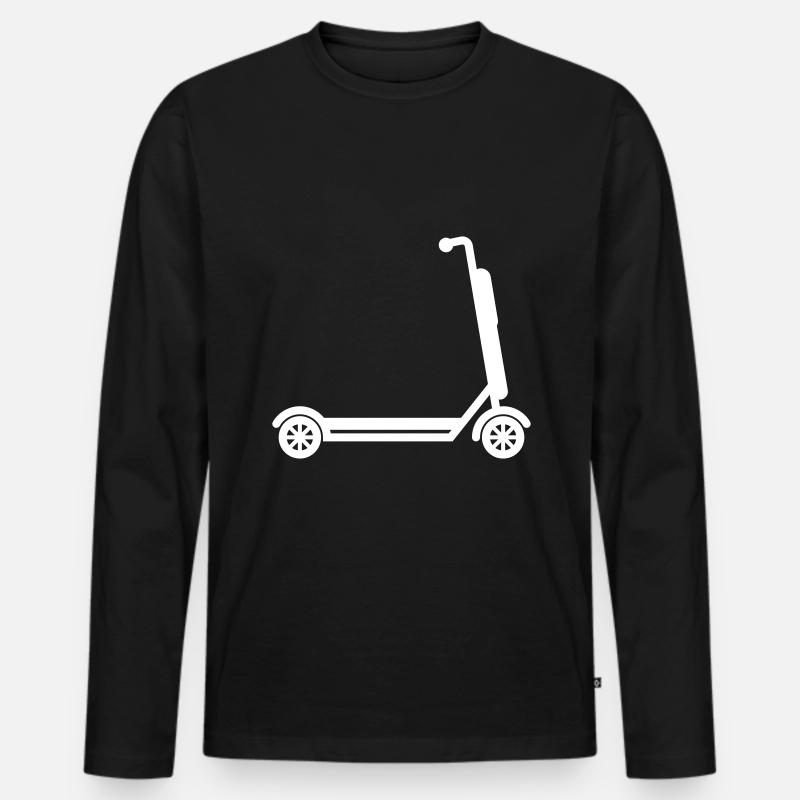 E-roller Icon - Männer Premium Bio Langarmshirt - Schwarz