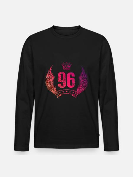 96 Number crown - Men's Premium Organic Long Sleeve Shirt - black