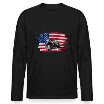 Off Roading QUAD ATV Apparel Off Road QUAD ATV - Men's Premium Organic Long Sleeve Shirt - black - Front - Nico (187cm)
