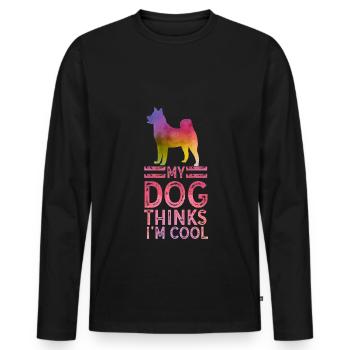 Mon chien pense que je suis cool Dog Lover Dog Owner - T-shirt manches longues Premium bio Homme - noir - Devant - Nico (187cm)