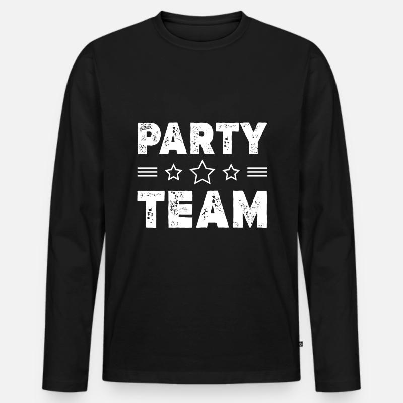 Party Team - Männer Premium Bio Langarmshirt - Schwarz