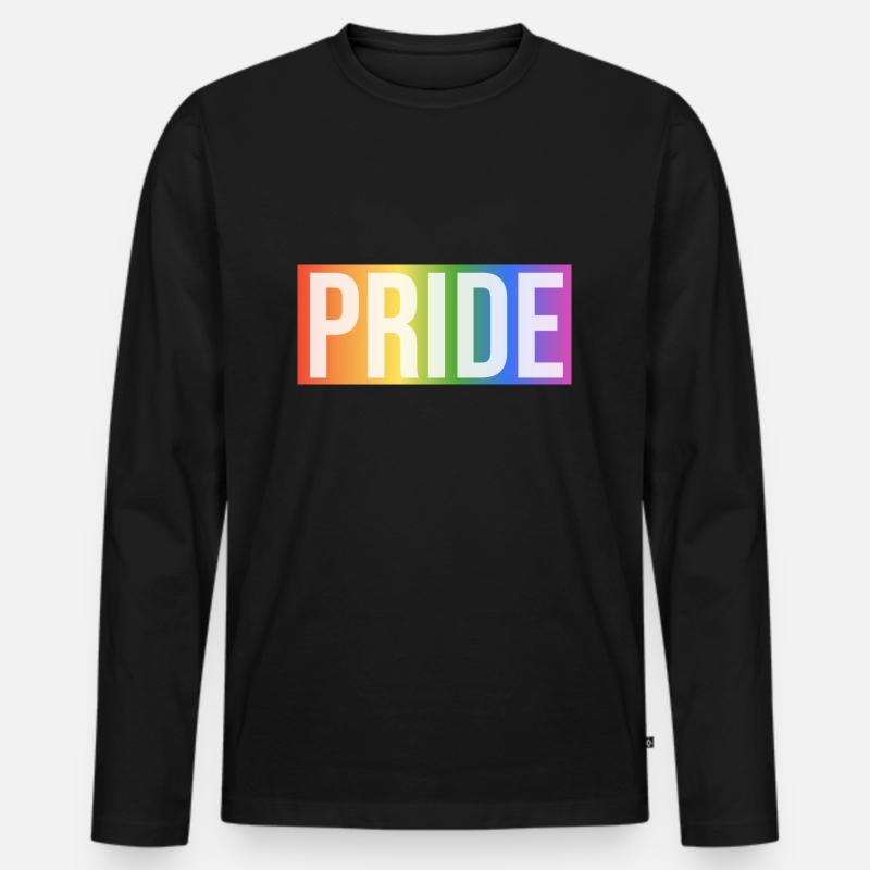 Pride Rainbow Gift - Männer Premium Bio Langarmshirt - Schwarz