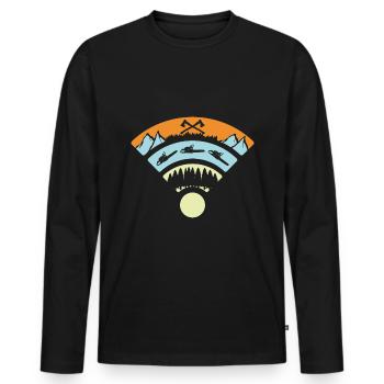 Holzfäller Geschenk Forstwirt - Männer Premium Bio Langarmshirt - Schwarz - Vorne - Nico (187cm)