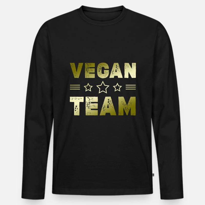 Vegan Team - Männer Premium Bio Langarmshirt - Schwarz