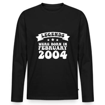 19. Geburtstag Februar Jahrgang 2004 Geschenkidee - Männer Premium Bio Langarmshirt - Schwarz - Vorne - Nico (187cm)