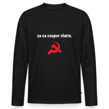 ca va couper cherie citation la cite de la peur - T-shirt manches longues Premium bio Homme - noir - Devant - Nico (187cm)