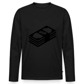 Money Money silhouette - Men's Premium Organic Long Sleeve Shirt - black - Front - Nico (187cm)