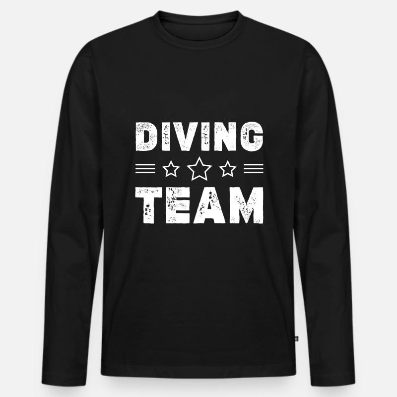 Diving Team - Männer Premium Bio Langarmshirt - Schwarz