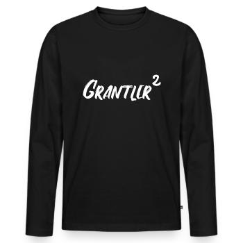 Grantler hoch zwei. Grantln grantig Lausbua Bayern - Männer Premium Bio Langarmshirt - Schwarz - Vorne - Nico (187cm)