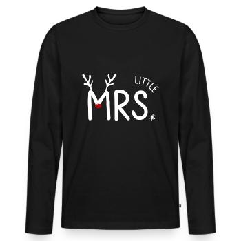 Rentier Familie Familienoutfit Weihnachten - Männer Premium Bio Langarmshirt - Schwarz - Vorne - Nico (187cm)