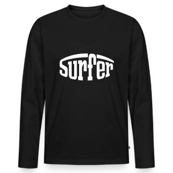 surfeur - T-shirt manches longues Premium bio Homme - noir - Devant - Nico (187cm)