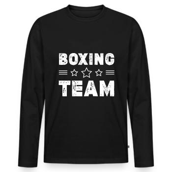 Boxing Team - Männer Premium Bio Langarmshirt - Schwarz - Vorne - Nico (187cm)