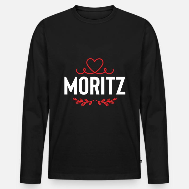 Moritz - Männer Premium Bio Langarmshirt - Schwarz