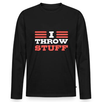 I Throw Stuff Speerwerfer - Männer Premium Bio Langarmshirt - Schwarz - Vorne - Nico (187cm)
