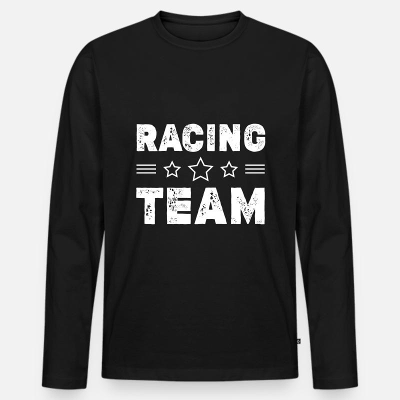 Racing Team - Männer Premium Bio Langarmshirt - Schwarz