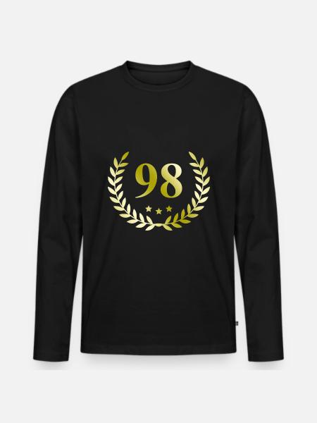 98 Number wreath - Men's Premium Organic Long Sleeve Shirt - black