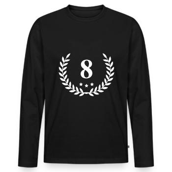 8 Couronne de chiffres - T-shirt manches longues Premium bio Homme - noir - Devant - Nico (187cm)