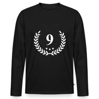 9 Couronne de chiffres - T-shirt manches longues Premium bio Homme - noir - Devant - Nico (187cm)