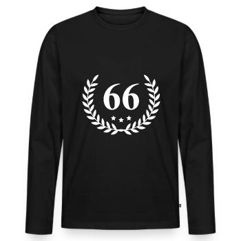 66 Couronne de chiffres - T-shirt manches longues Premium bio Homme - noir - Devant - Nico (187cm)