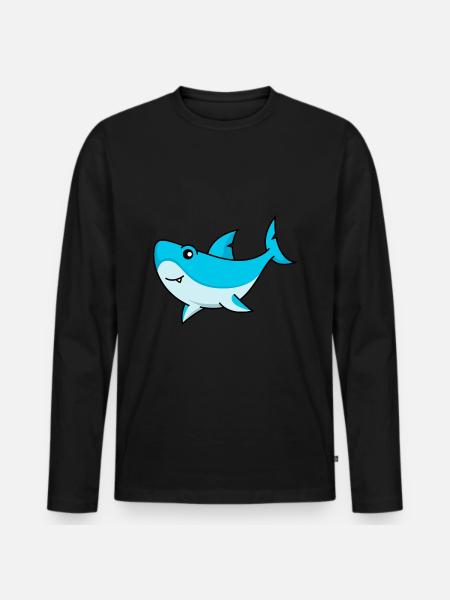 Requin Comic Animal - T-shirt manches longues Premium bio Homme - noir