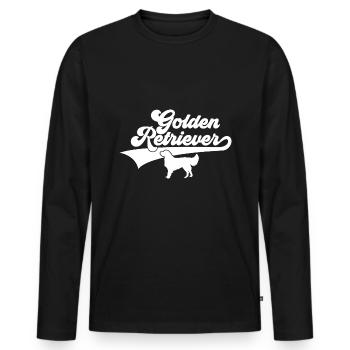 GOLDEN RETRIEVER - T-shirt manches longues Premium bio Homme - noir - Devant - Nico (187cm)