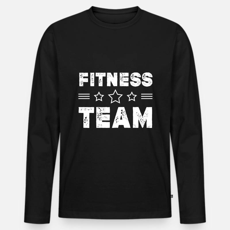 Fitness Team - Männer Premium Bio Langarmshirt - Schwarz