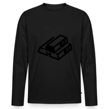 Icône Silhouette dorée - T-shirt manches longues Premium bio Homme - noir - Devant - Nico (187cm)