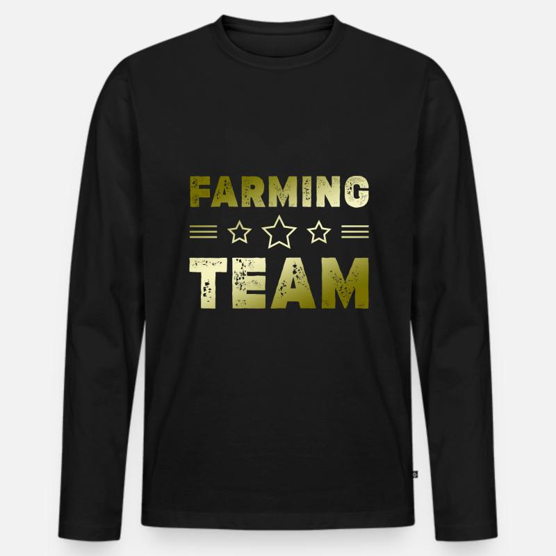 Farming Team - Männer Premium Bio Langarmshirt - Schwarz