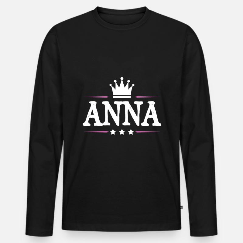 Anna - Männer Premium Bio Langarmshirt - Schwarz