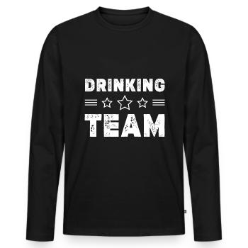 Drinking Team - Männer Premium Bio Langarmshirt - Schwarz - Vorne - Nico (187cm)