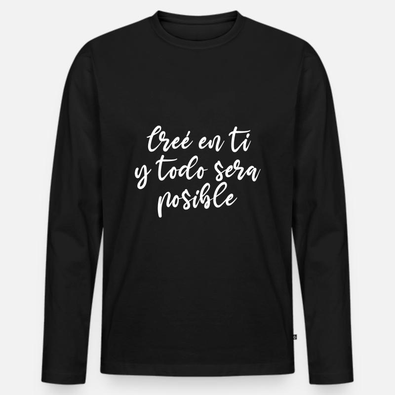 Selbstglaube - Männer Premium Bio Langarmshirt - Schwarz